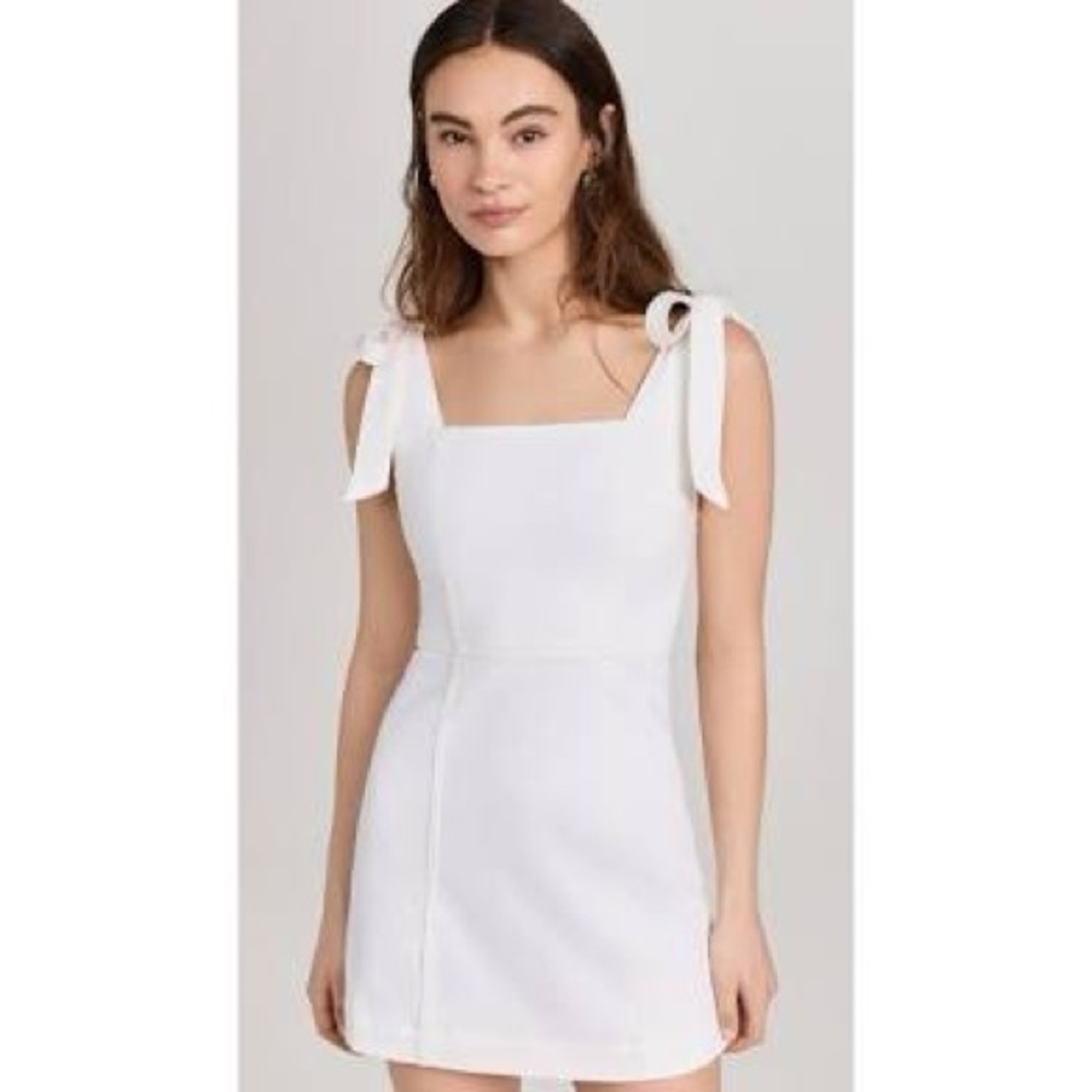 Alice + Olivia Elegant White Bow Mini Dress